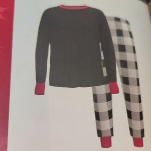 🆕Men's Plaid Red Black Pajama Set Sz 3X Unisex
